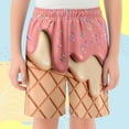 thumbnail image 2 of oqasdz Boys Girls Shorts Ice Cream Print Elastic Waist Breathable Swimwear Kids Child Outdoor Sports Casual Board Shorts Size 2 Y-3 Y, 2 of 4