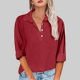 thumbnail image 2 of vigerkar 2025 Summer Solid Color Casual Women's Long Sleeve Polo Shirt - Breathable Comfort Stylish Top for Women RD2, S, 2 of 5