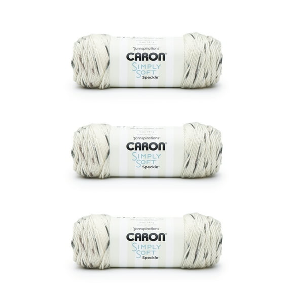 Caron® Simply Soft® Speckle™ #4 Medium Acrylic Yarn, Seashell 5oz/141g, 235 Yards (3 Pack)