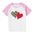 thumbnail image 4 of SERTG Girls Valentine Print Raglan Sleeve Casual T-shirt Kids Shirts Spring Summer Short Sleeve Cute Tops(Pink#1,11 Years), 4 of 8