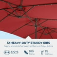 thumbnail image 3 of 15ft Patio Umbrella with Light and Base Included, Double Sided Outdoor Large Rectangular Patio Umbrella with Crank Handle, for Lawn Garden,Home,Outdoor Activities, 3 of 8