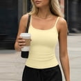 thumbnail image 2 of Nestiefly Tank Tops Womens Camisole Sleeveless Square Neck Spaghetti Strap Adjustable Going Out Cami Shirts Yellow XL, 2 of 6