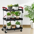 EastVita Portable Folding Service Cart Fold up Rolling Cart 3 Tier