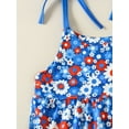 thumbnail image 6 of Wassery Independence Day Infant Girls Romper 3M 6M 12M 18M 24M 2T 3T Toddle Baby 4th of July Jumpsuit Outfits Flower Letter Print Sleeveless Sling Jumpsuits Summer Bodysuits, 6 of 9
