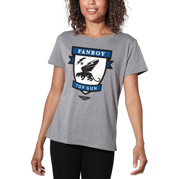 Top Gun Fanboy Logo Women's Loose T-Shirt, Athletic Heather, Small