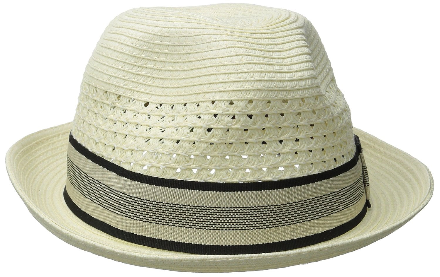 Vent Crown Braided Fedora Hat Ivory 