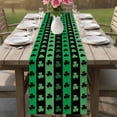 thumbnail image 4 of St. Patrick's Day Table Runner - 70 Inch Long Spring Green Lucky Clovers Shamrock Cotton and Linen Blended Dress Scarves Farmhouse Table Runner for Kitchen Dining, Coffee Table, 13" x 70", 4 of 8