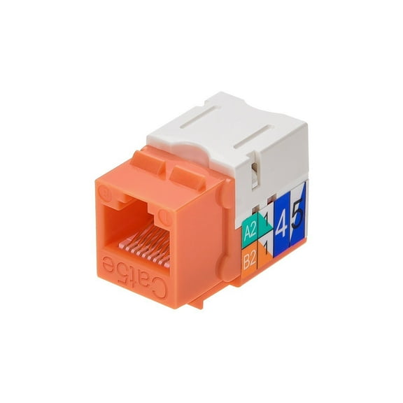 Monoprice Cat5e Punch Down Keystone Jack for 22-24AWG Solid Wire, Orange