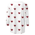 thumbnail image 4 of Resicozy Valentines Shirts for Women 3/4 Sleeve Shirts Trendy 2026 Cute Love Heart Print Tunic Tops Plus Size Casual Blouses White L, 4 of 5