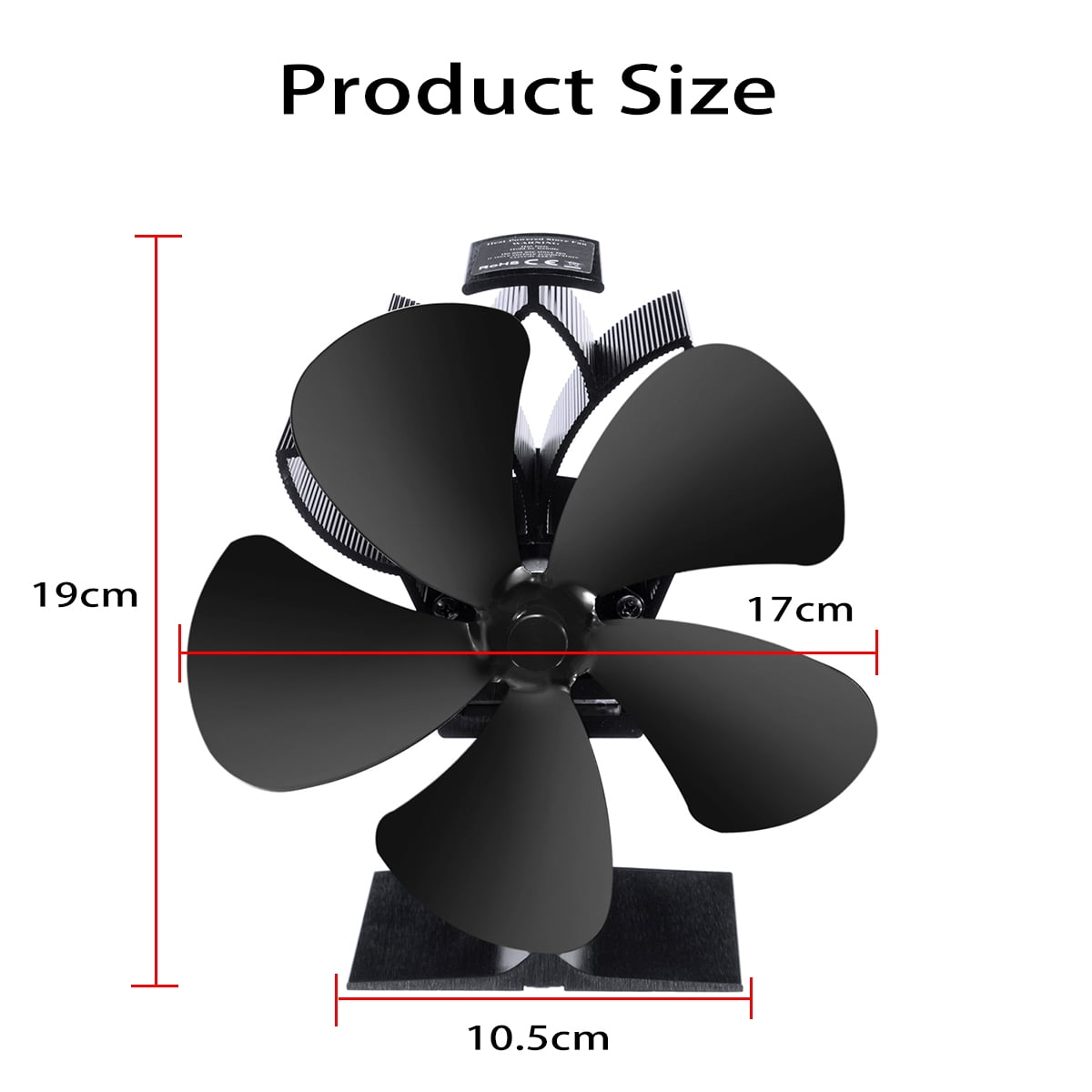 5 Blade Stove Fan Heat Powered Fan For Wood Burning Stoves Or