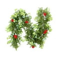 thumbnail image 2 of onlyliua Ofertas Flash Agujas de Pino de Navidad Arreglos de Ambiente Ratán Hojas de Dinero Frutos Rojos Pinos Cipreses Encriptación Decoración Navideña Verde, 2 of 6