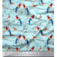 thumbnail image 1 of Soimoi Polyester Crepe Fabric Branches,Leaves & Macaw Parrot Bird Decor Fabric Printed Yard 52 Inch Wide, 1 of 3