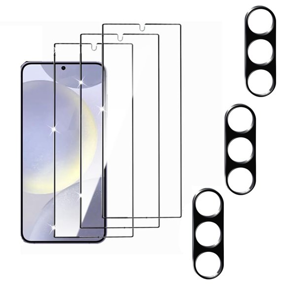 Allytechgrou [3  3 Pack] HD Tempered Glass Screen Protector for Samsung Galaxy S25  Plus, Camera Lens Protector, Case Friendly Fingerprint Unlock Bubble Free Anti-Scratch for Galaxy S25 Plus