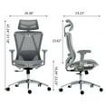 thumbnail image 2 of GVN Ergonomic Computer Chair with Reclines 90-120 Degrees, Home Office Desk Chairs with Flexible Pattern-Free Mesh Fabric for Home, Offices, Gray, 2 of 7