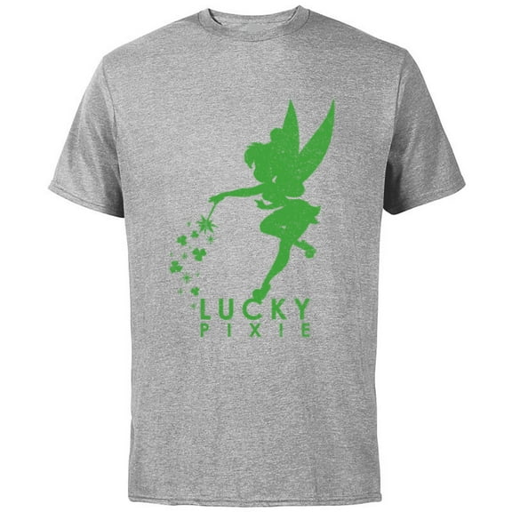 Disney Tinker Bell Lucky Pixie St. Patrick's Day - Short Sleeve Cotton T-Shirt for Adults - Customized-Athletic Heather