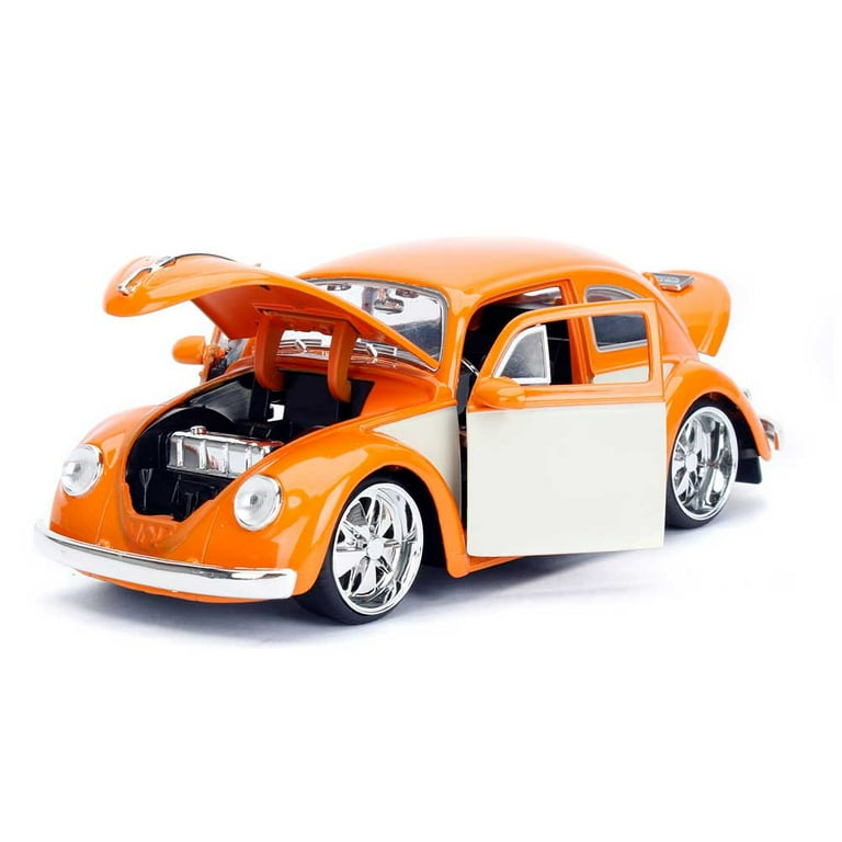 1959 Volkswagen Beetle Orange and Cream Bigtime Kustoms 1/24
