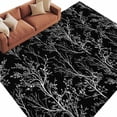 thumbnail image 2 of Black Art Washable Area Rug 5 x 7 ft White Tree Branch Botanical Abstract Plant Leaves, Soft Non Slip Rugs Stain Repellent Indoor Felt Carpet for Living Dining Room Bedroom Home Office, 2 of 9
