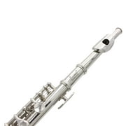 Anself Piccolo Ottavino Silver Plated C Key Cupronickel with Cleaning Cloth and Padded Box