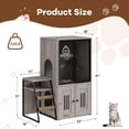 thumbnail image 2 of Cat Litter Box Enclosure with Doors, Double Cat House with Storage Space, Enclosed Litter Box Furniture with Ladder, Grey, 2 of 8