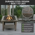 thumbnail image 3 of Pure Garden 26-Inch Outdoor Fire Pit with Screen, Cover, and Poker (Bronze), 3 of 7