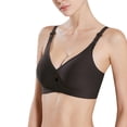 thumbnail image 4 of BangWanChi Wireless Bras for Women Support and Lift Pregnant Women's Nursing Bra Large Size Swelling Postpartum Nursing Bra Thin Without Steel Ring Nursing Bra Black L, 4 of 5