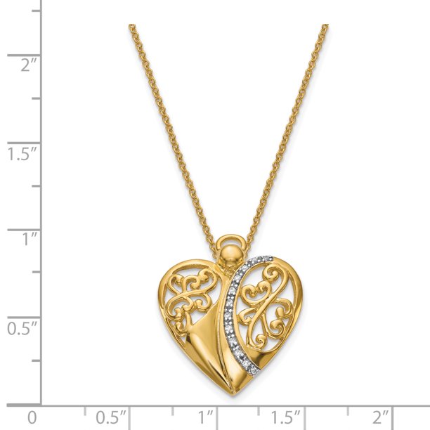925 Sterling Silver Gold Plated Cubic Zirconia Cz Angel Of Love 18