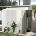 thumbnail image 2 of YODOLLA 4.2' x 7' Outdoor Metal Storage Side Shed with Lockable Door Metal Attached Lean-To Shed for Backyard in White, 2 of 9