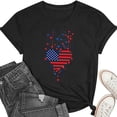 thumbnail image 5 of Mifsaly Womens American Flag Shirt Patriotic Heart Graphic Cotton T-Shirts Summer Casual Crewneck Short Sleeve Independence Day Tees XXL, 5 of 6
