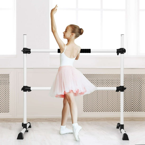 Costway 4' Portable Double Freestanding Ballet Barre Stretch Dance Bar  Height Adjustable 