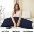 thumbnail image 2 of PiccoCasa Set of 2 Body Pillowcases Zippered Body Pillow Cover for Body Pillows, King Navy Blue, 2 of 7