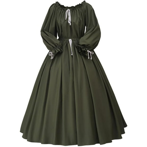 Victorian Edwardian Shirt Dress Set Women Renaissance Dress Medieval Vintage Ball Gown Theater Dress