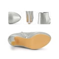 thumbnail image 2 of BLISSFUL STEP Round Toe Platform Chunky Heel Ankle Boots for Women Silver 6, 2 of 6