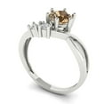 thumbnail image 2 of 0.87 ct Round Cut Simulated Champagne Diamond 3 Stone 18K White Gold Womens Engagement Ring, 2 of 5