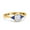 Yellow, variant on Simulated Cubic Zirconia Size-5 Vintage Art Deco Oval Wedding Engagement Bridal Ring Triangle Blue Sapphire CZ 925 Sterling Silver