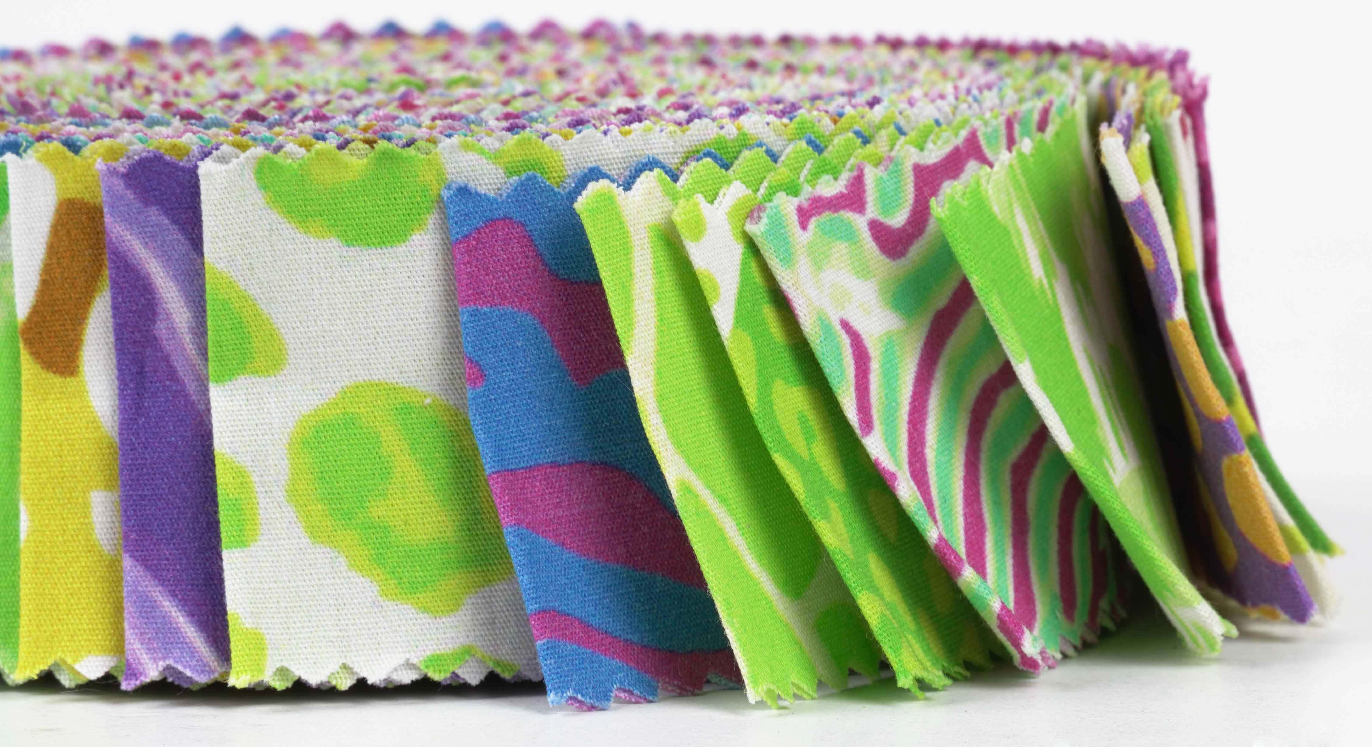 Soimoi 40Pcs Animals Print Precut Fabrics Strips Roll Up 1.5x42inches Cotton Jelly Rolls For Quilting - Multicolor