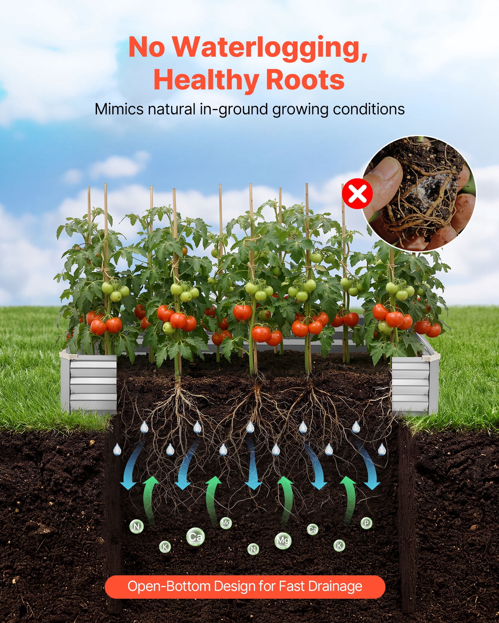 VEVOR 2 Pack Galvanized Raised Garden Beds, 6 x 3 x 1 ft, Rectangular Metal Planter Boxes Kit Outdoor, Bottomless Elevated Planting Box with Gloves, Alu-Zinc, for Growing Flowers Vegetables, Silver