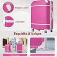 thumbnail image 5 of Hardshell Lightweight Luggage Set 3-Piece with Cosmetic Case, 20"+24" Expandable Spinner Suitcases & TSA Lock, Pink ABS Travel Luggage, 5 of 8