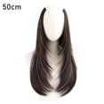 thumbnail image 1 of SharkTRUE Extension de Cheveux Synthétique à Clip 50cm Perruque Courte Droite avec Clips Perruque en V une Pièce pour Femmes Queue Légèrement Roulée, 1 of 8