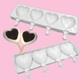 thumbnail image 4 of Ice Cream Mold 4 Cavities Heart Shaped Popsicle Mold Ice Pop Mold with Sticks, 4 of 6