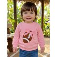 thumbnail image 5 of RUINIXCW Toddler Girls Fall Sweatshirt Stylish Football Bow Embroidery Casual Crew Neck Long Sleeve Pullover, 5 of 9