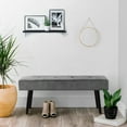 thumbnail image 3 of Kithkasa Modern Entryway Bench,Corduroy Seat for End of Bed,Gray, 3 of 8
