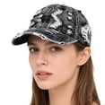 thumbnail image 4 of Unisex Ripped Cowkey Baseball Cap, Distressed Denim Vintage Washed Hat for Men and Women, Retro Sun Hat for Casual Outdoor, Spring Fall Winter Cap Black, 4 of 7