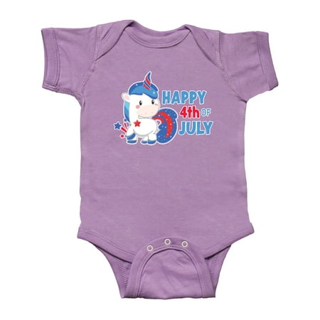 

Inktastic Happy 4th of July with Unicorn Gift Baby Boy or Baby Girl Bodysuit