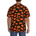 thumbnail image 3 of Sikiie Pumpkin Fallen Leaves Men's Cuban Shirt, Hawaiian Shirts, Business Casual Button Down Shirts, Short Sleeve Shirt-X-Large, 3 of 5