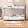 thumbnail image 6 of Topbuy Metal Bunk Bed Twin over Twin Low-Profile Bunk Bed Frame with Full Length Guardrail & Ladder Space-saving Twin Size Bed Sliver, 6 of 7