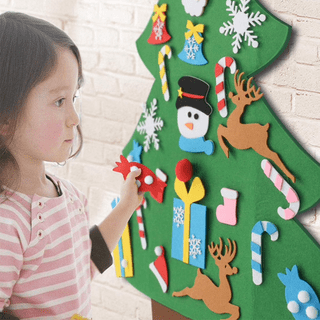 Coolmade 3ft DIY Felt Christmas Snowman for Kids with 21pcs Detachable  Ornaments,Wall Hanging Xmas Gifts Christmas Decorations