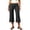 Gray,#018, variant on Women Fold Over Gaucho Pants Flowy Low Rise Wide Leg Capris Yoga Culottes Lounge Cropped Foldover Bottoms,M