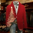 thumbnail image 5 of Christmas blazer for men Corduroy Sport Coat With Festive Print Notch Lapel Design For Holiday Parties And Formal Events Comfortable Stretch Fit Modern Slim Cut, 5 of 5