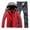 Watermelon Red, variant on Men's Ski Wear Winter Windproof Hooded Jacket And Pants Suitable For Casual Outdoor Ski Wear Suit Cozy Stylish Men's Suits