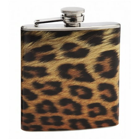 Pattern Flask - 6oz Realistic Leopard Pattern Print Hip Flask